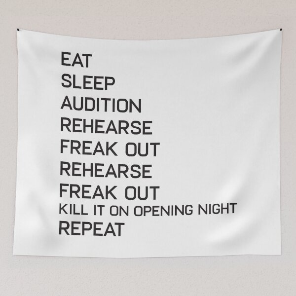 Item preview, Funny Eat Sleep Theater Nerd Geek Broadway Musical Actor Actress T-Shirt designed and sold by mrsmitful.