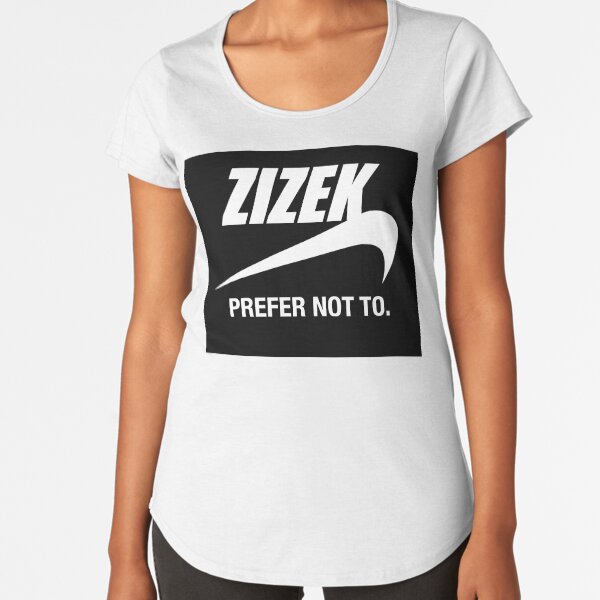 Vista previa del artículo con la obra «CAMISETA MOTIVACIONAL "ZIZEK - PREFIERO NO HACERLO"», diseñado y vendido por jgladman.