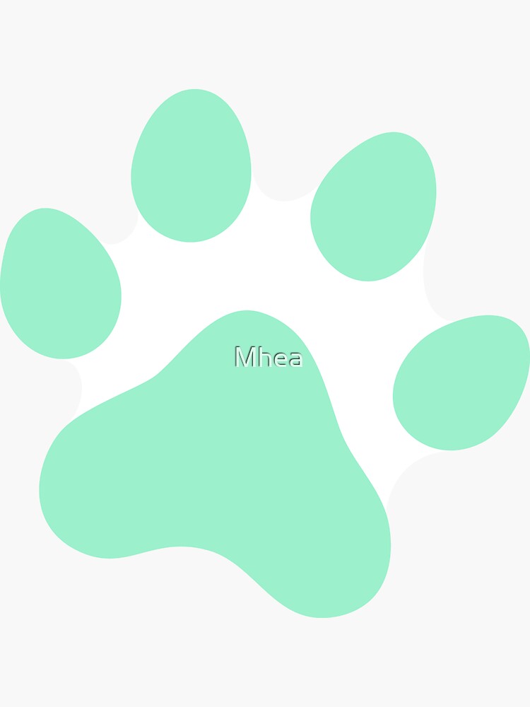 "Mint green paw print sticker" Sticker for Sale by Mhea Redbubble