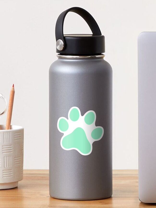 Plastic Opaque Green Paw Print Personalized Water Bottles - 20 oz.