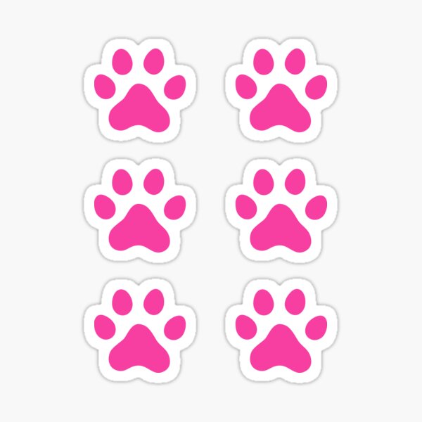 Hot paw print stickers, set of six" Sticker by Redbubble
