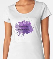 Heute ist lila Tag Frauen Premium T-Shirts