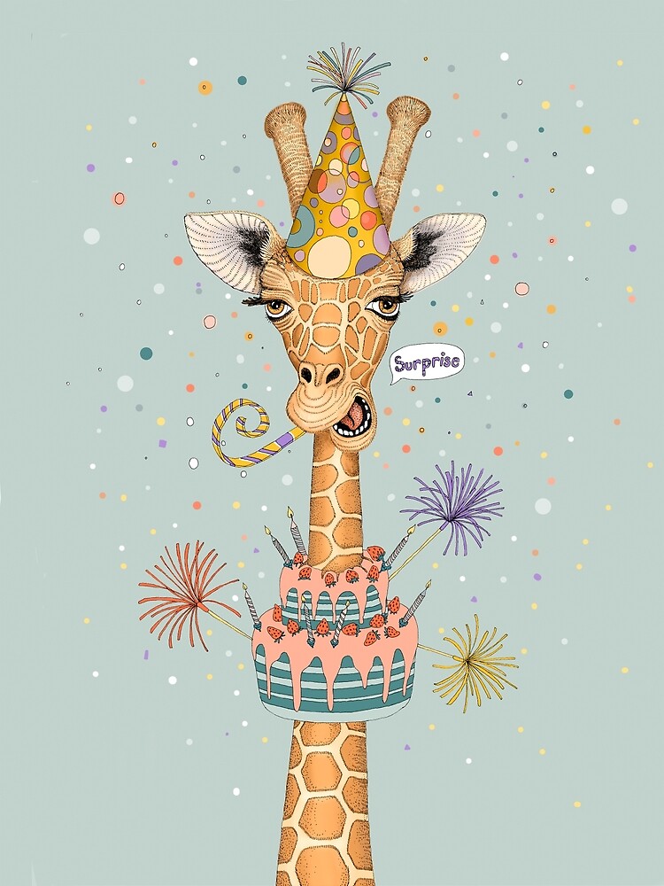 Surprise Joyeux Anniversaire Girafe Par Ruta Redbubble
