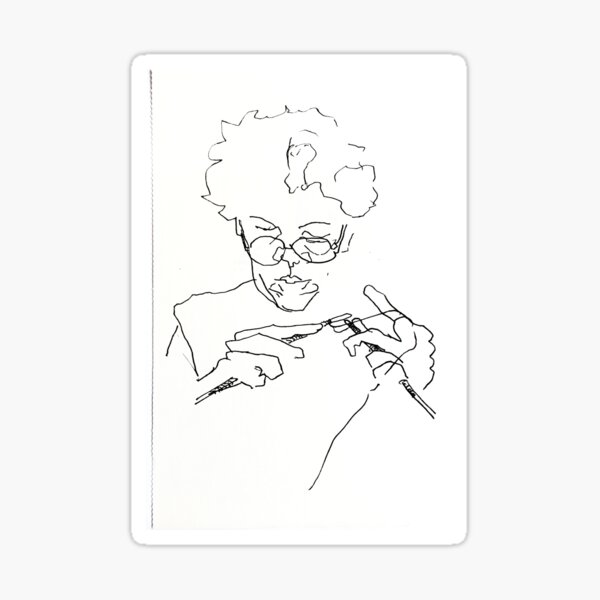 Knitting with concentration Sticker