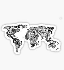 Karte der Welt Zentangle Sticker
