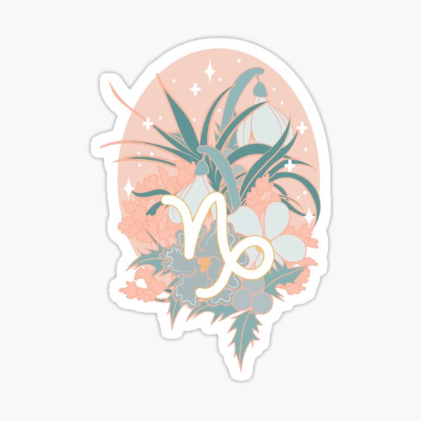 Capricorn Flowers - PASTEL Sticker