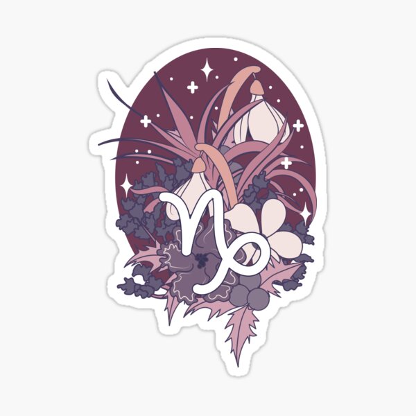 Capricorn Flowers - PURPLE Sticker