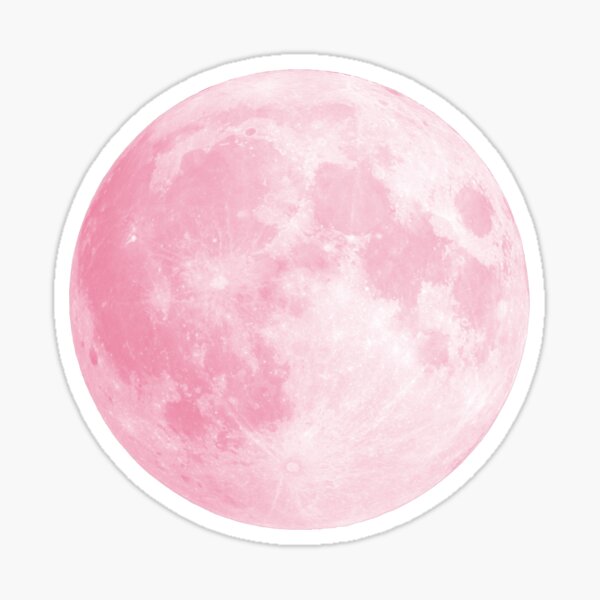 Pink Full Moon Sticker