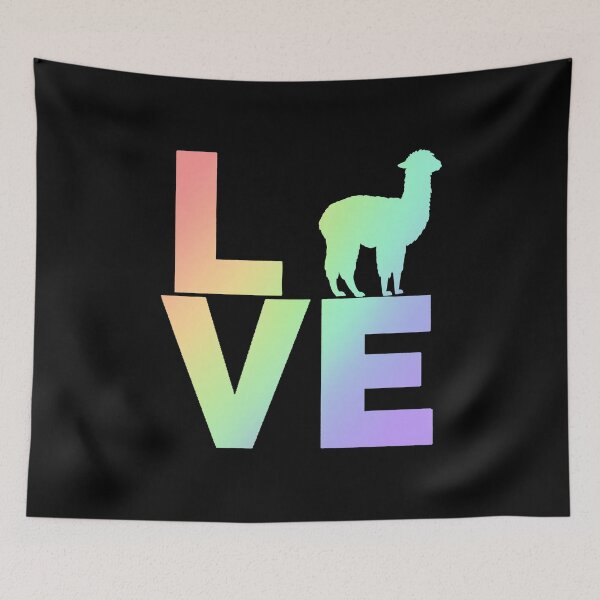 Item preview, I Love Alpacas Pastel Rainbow Colors designed and sold by LarkDesigns.