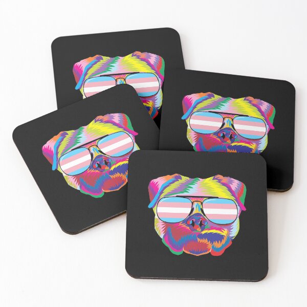 Item preview, Gay Pride Transgender Psychedelic Pug Dog  design designed and sold by phoxydesign.