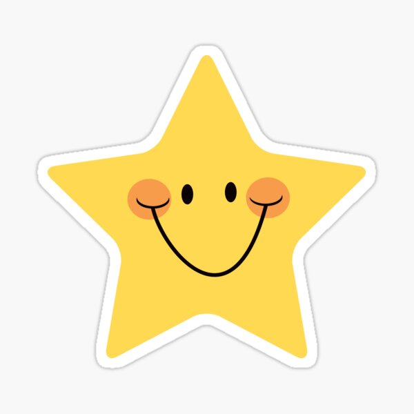 Happy star sticker" Sticker for Sale by Mhea | Redbubble