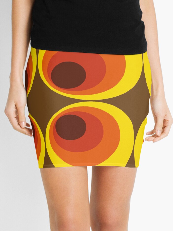 70s 80s funky vintage circle pattern Mini Skirt by holgerbrandt Redbubble