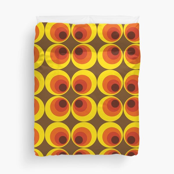 70s, 80s funky vintage circle pattern Duvet Cover