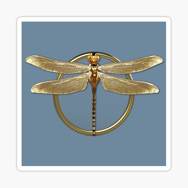 Item preview, Golden Dragonfly in a Circle designed and sold by vangoing.