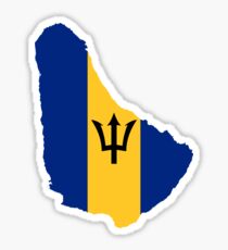Barbados Flag Map Sticker
