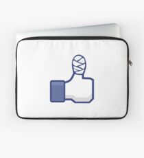 thumbs up, like, facebook, like it, bandage wrapped around an injured finger Laptop Sleeve