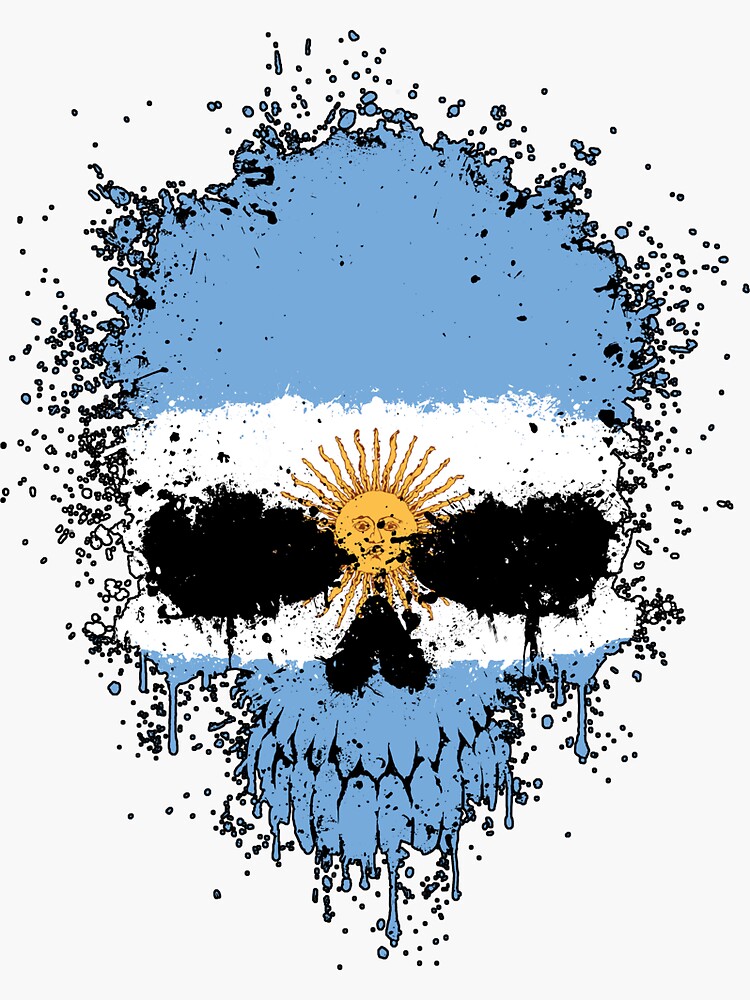 Chaotic Argentine Flag Splatter Skull Poster for Sale by jeff bartels