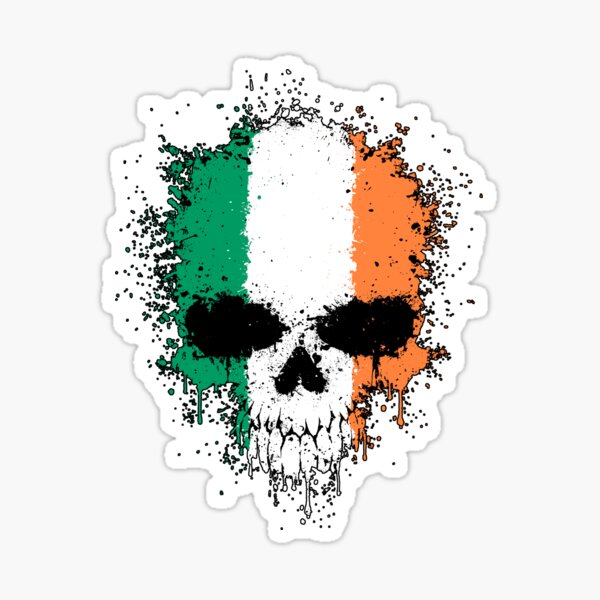 Chaotic Italian Flag Splatter Skull Sticker for Sale by jeff bartels