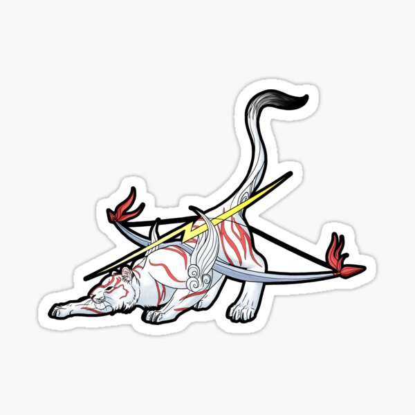 Gekigami Okami Sticker By Susmishious Redbubble