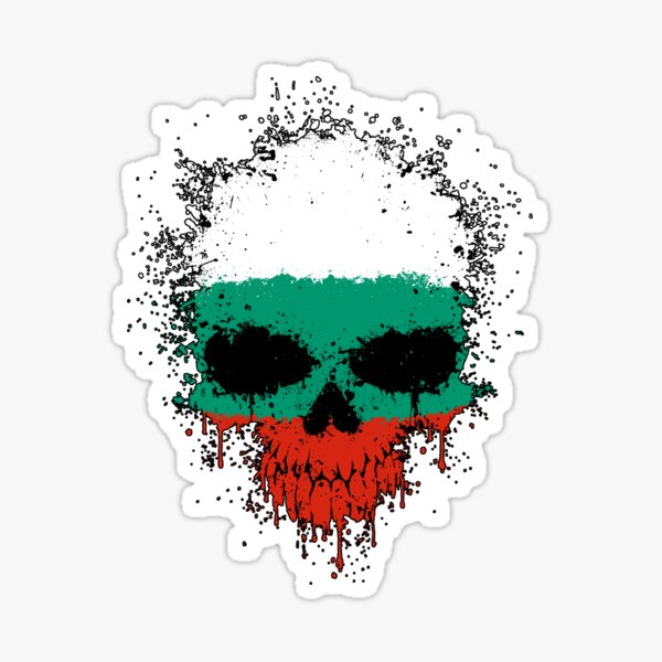 Item preview, Chaotic Bulgarian Flag Splatter Skull designed and sold by JeffBartels.
