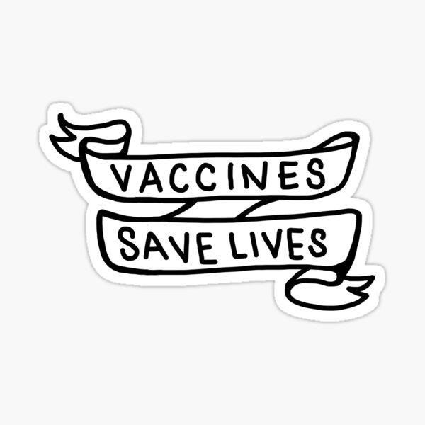 Les vaccins sauvent des vies autocollant santé publique noir et blanc Sticker