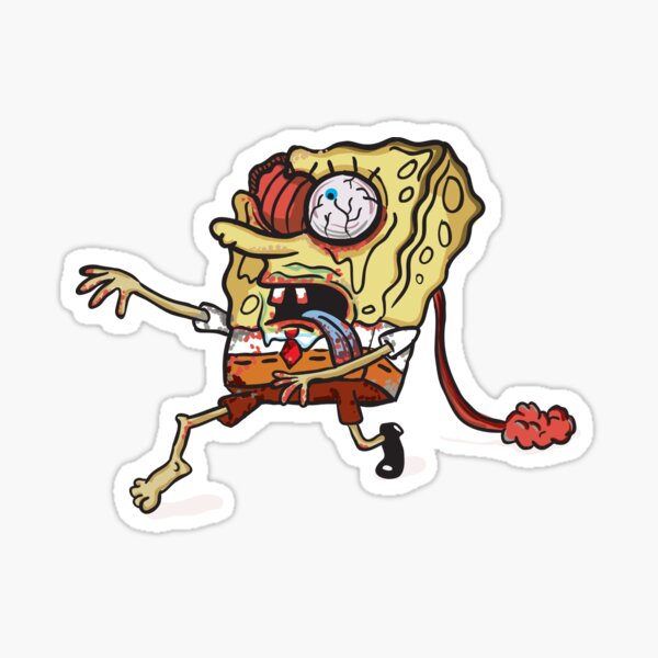 Spongebob Zombie Stickers Redbubble - spongebob zombie games in roblox