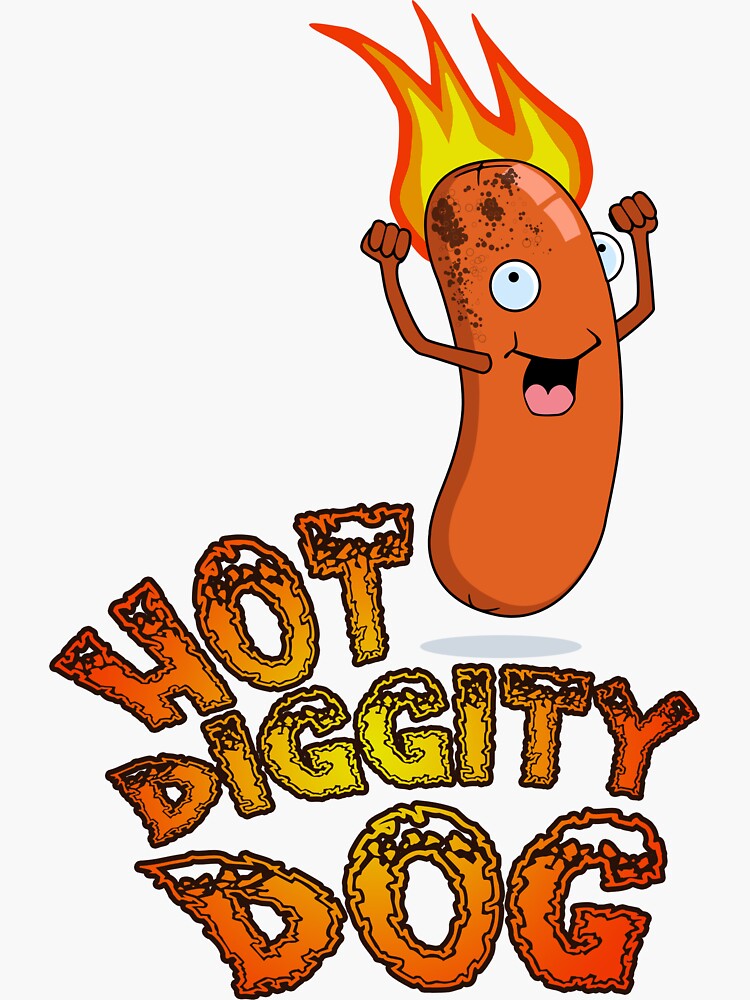 "Hot Diggity Dog" Sticker by mdkgraphics Redbubble