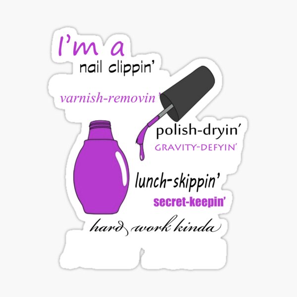 Nail Tech (purple polish) Sticker