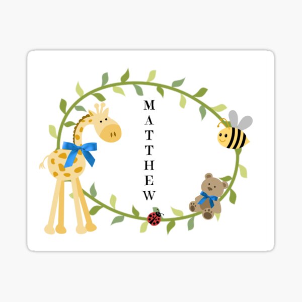 "Matthew Nursery Names" Sticker by mezzilicious Redbubble