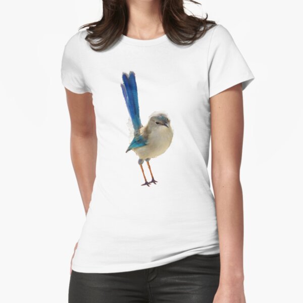 Blue Wren, Rainbow Farm Fitted T-Shirt