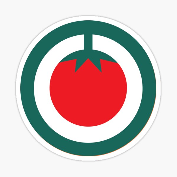 Scandi Midcentury Modern Retro Geometric Tomato Sticker