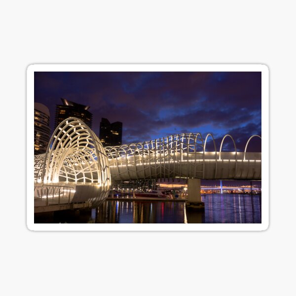 Webb Bridge Twilight Melbourne City Victoria Austalia Sticker