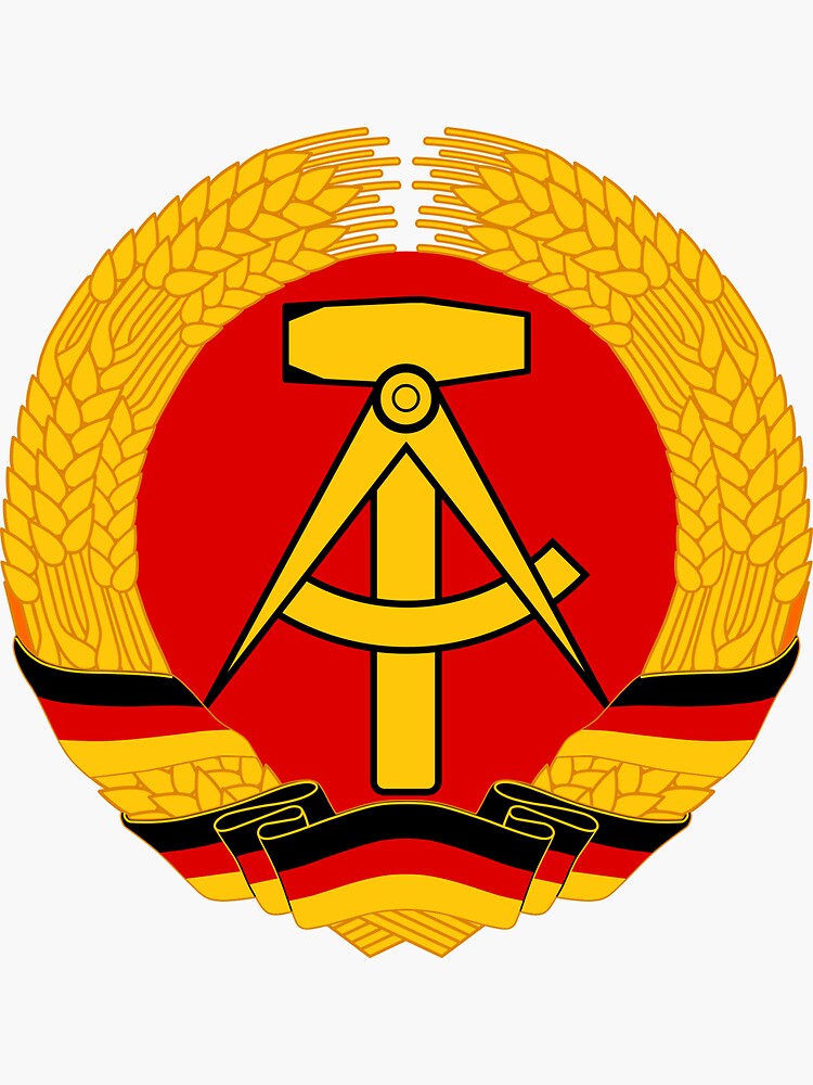 German Democratic Republic Emblem Sticker For Sale By Charlieshim   Bg,f8f8f8 Flat,750x,075,f Pad,750x1000,f8f8f8.u3 