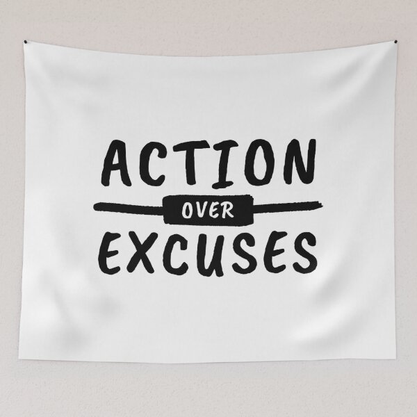 Item preview, Action Over Excuses Motivation designed and sold by lukassfr.