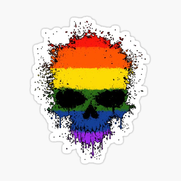 rainbow gay pride crossbones