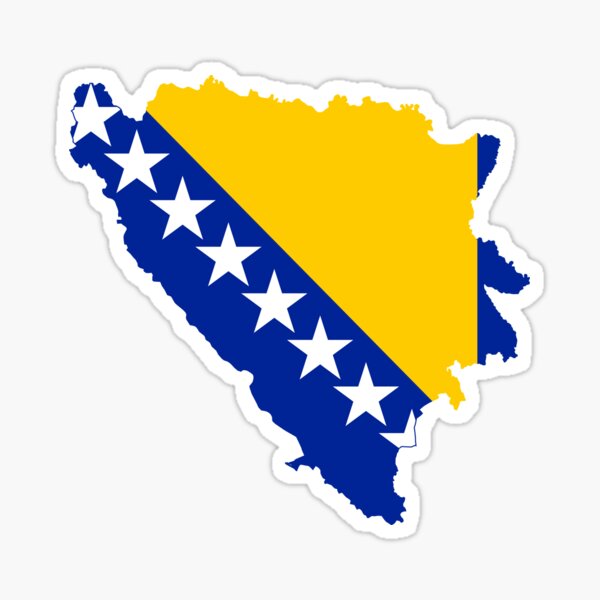 Flagge Karte von Bosnien und Herzegowina Sticker