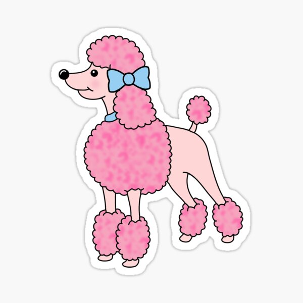 Pretty Pink Poodle Sticker