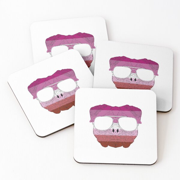 Item preview, Pug Dog Face Gay Pride Lesbian Rainbow Flag with Sunglasses designed and sold by phoxydesign.