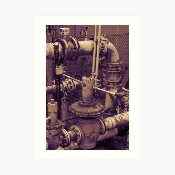Rusty Pipe Duo Tone Art Print
