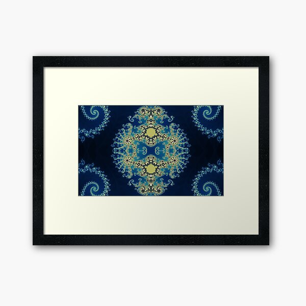 Blue Mandlebrot Framed Art Print
