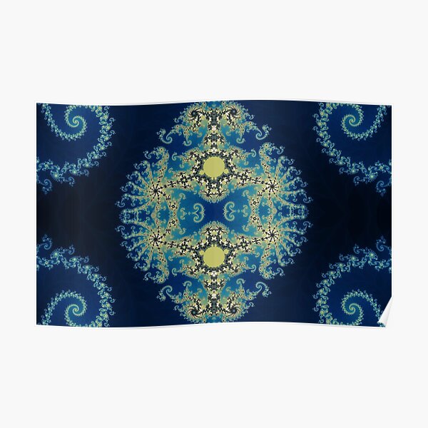 Blue Mandlebrot Poster