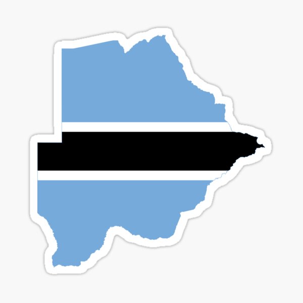 Flag Map of Botswana Sticker
