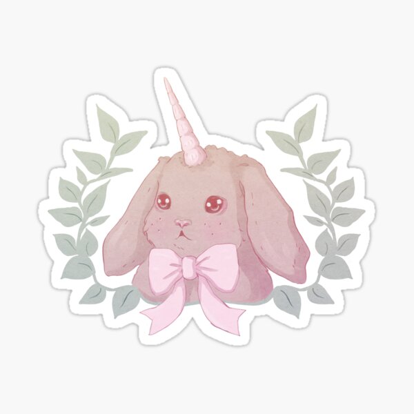 Cute Pastel Unicorn Bunny Sticker