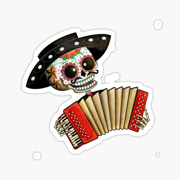 Mexican Skeleton Musician Sticker
