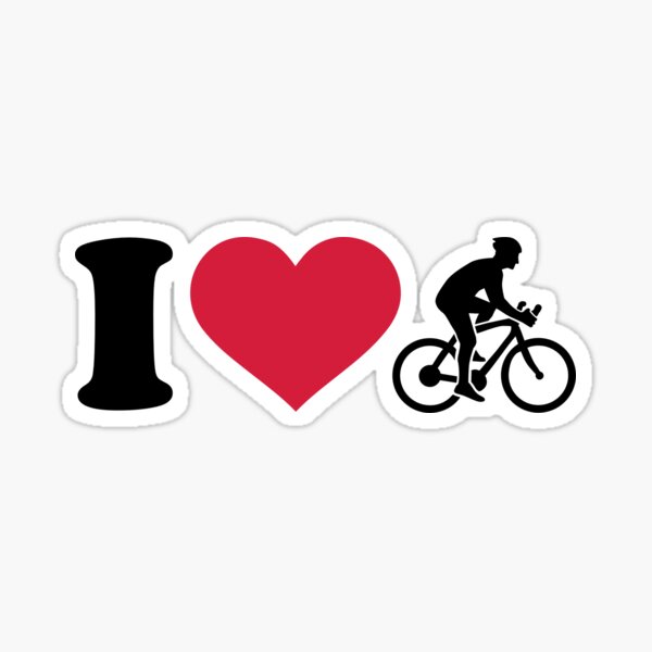 I Love Cycling Sticker for Sale by BeyondEvolved Redbubble