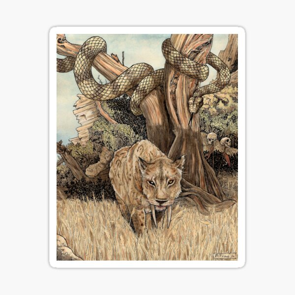 Smilodon & Titanoboa Sticker