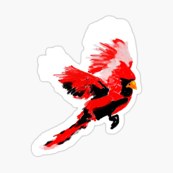 Painted Cardinal Design Sticker