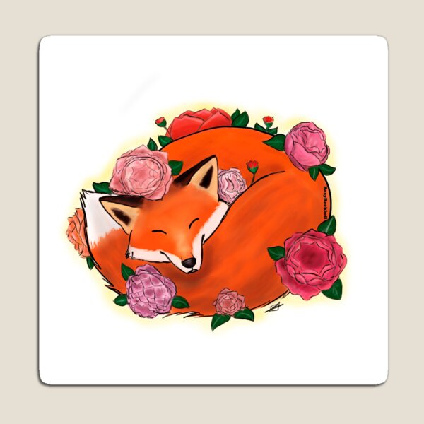 Aperçu de l'œuvre Renard et roses du patrimoine créée et vendue par RoxyRockbell.
