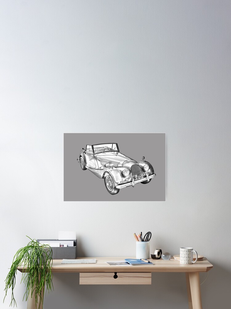 Vintage Morgan Roadster deals Car Art Poster - Wall Decor