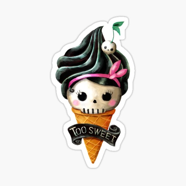 Hallowwen Skull Ice Cream Sticker